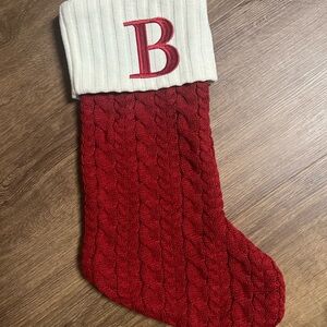 Red Cable Knit Christmas Stocking